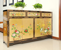 Chinese furniture hand-painted furniture classical furniture gold foil furniture porch cabinet lockers three-door Cabinet shoe cabinet