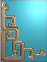 Fu Wing Armchair Corner Flower 2 Size 114*150 Engraving Figure Embossed Drawing Grayscale Cable Original