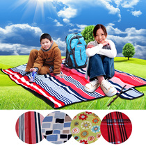 Picnic mat Large black film thickened three-layer composite suede picnic mat moisture-proof mat sleeping mat 150X200