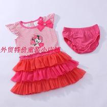 Foreign trade Original single Girl with dress Dress Woman Treasure Cake Yarn Dress Minnie Short Sleeve Summer full cotton No back change
