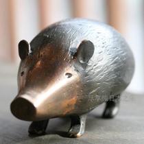 Japan Takaoka bronze crafts Lin Yusuke as a pig-shaped auspicious ornament gift solid pig