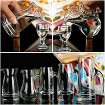 Value-value transparent glass liquor dispenser decanter jug pot small male Cup with scale wine UG