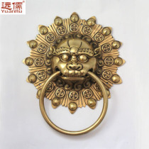 Yuanru Industrial Ancient Building Hardware Chinese Antique Door Ring Brass Beast Head Lion Head YRH008 Retro Big Handle