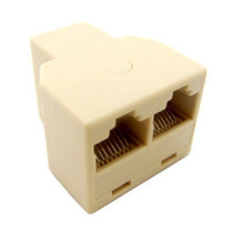 Computer RJ45 network cable three-way head network one-point two Connector extension interface adapter Splitter all copper