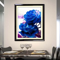 Blue monster cross stitch 2021 New thread embroidery bedroom bedside rose decorative painting living room hand embroidered cotton thread