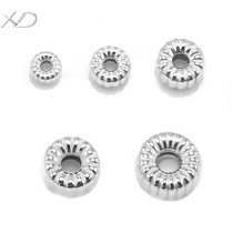 XD P572 striped gear beads 925 silver spacer beads silver accessories diy hand-string ornaments wheel septug beads