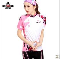 KINGBIKE Golden Buck Cherry Blossoms summer womens bicycle short sleeve riding clothes fashion sweat breathable pants