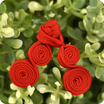 Handmade DIY COS Happy Posting Don Dress Qipao Button Accessories Red China Knot Retro National Hyacinth Buckle Working Disc Buckle