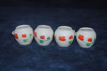 Bird cage porcelain bowl embroidered eye food bowl water bowl set of 4 with buckle