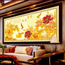 Mona Lisa Mudan Flower Cross embroidered flowers open rich and expensive flowers open cross embroidered printed 2021 new living room series