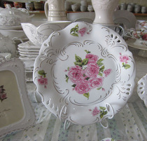 Foreign trade RHP Royal porcelain white gold embossed purple rose 12 inch large disc with two special prices