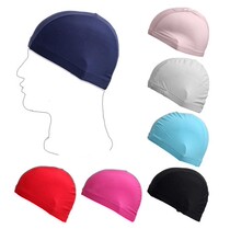  Explosive swimming cap running volume solid color adult swimming cap nylon cloth mens and womens swimming cap cloth cap flower cloth cap adult cap