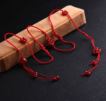  Year of Life red rope waist chain Authentic Agate Snake Horse Year evil luck red belt Red waist rope for men and women