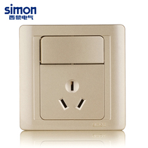 Simon Switch Socket 55 Series Champagne Gold 10A Three Hole Socket with Switch N51083B-56