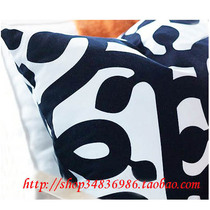 New special★European large size cushion cover 65cm black and white pattern decorative sofa cushion cover