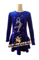 Ice Spirit adult childrens figure skating suit figure skating protective gear Korean velvet skating dress custom