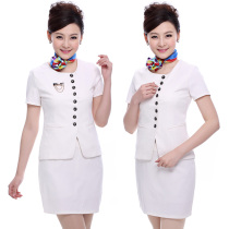 Love Beauty Xin Oth Hotel Front Desk Attendant Work Suit Female Flight Attendant Uniform Career Suit Short Sleeve Summer Dress