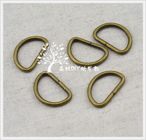 (Forest selling) inner diameter width 2 5cm Green Bronze D Buckle D ring half ring 100 packs 420 grams