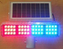 Double-sided LED solar red blue flash light construction light solar warning light highway flashing light