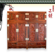 Redwood Laos red sour branch furniture Chinese antique wardrobe lockers red sour branches solid wood top Cabinet