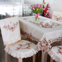 6730 European style garden embroidery lace hollow round tablecloth rectangular tablecloth fabric chair cushion chair cover tea table cloth table flag