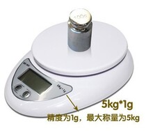 The electronic scale measures the amount of weight to measure the food weight