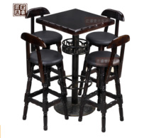 Solid wood bar table and chair courtyard outdoor table and chair bar restaurant table and chair solid wood leisure table and chair