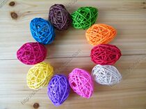 Egg-shaped rattan Easter eggs colorful rattan balls decorated with colorful balls length 6 5CM vines wholesale