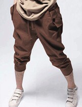 Summer men pure cotton casual pants Korean pants sports seven pants boss boys Halen pants