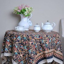 Special price exquisite bright Islamic style cotton linen fabric square round table table custom-made three colors