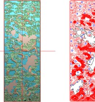 Yunlong door panel size 389*1124 engraving figure relief map gray-scale carved JDP format cable map