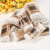 Double-headed wooden stick antibacterial sanitary cotton swab sanitary cotton swab cosmetic stick wooden stick 40 packs
