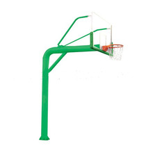 (Outdoor buried round tube one-armed basketball shelf) elastic basket steel glass rebound school home