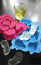 Wonky shape silicone ice grid melting clock type fun ice box food grade silicone material ice box