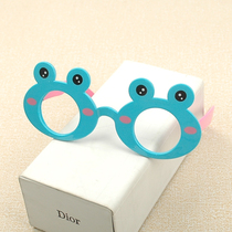 Cute childrens glasses frame tide male and female baby glasses frame without lens cartoon frog glasses decorative glasses