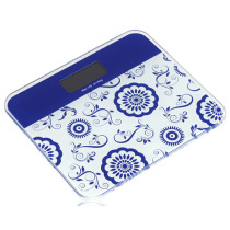 Electronic scale Human body scale Glass electronic weight scale Lady Health Scale-Blue and White Porcelain