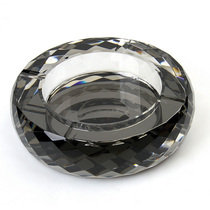 Crystal ashtray fashion creative gift large boutique European ashtray black silver