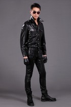 Haining first layer sheepskin shirt lapel mens slim leather leather warm fashion personality mens fashion leather clothing
