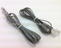 Factory two-core cat 1 5m phone line double crystal head phone straight line 1 5m phone double head straight line gray