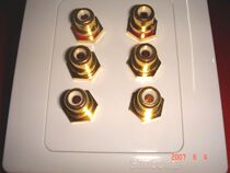 Simon socket two sets of audio and video AV panel wall insertion (86 welded true gold-plated RCA module)