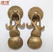 Far Confucian bronze sculpture Chinese antique pull hand Ming and Qing cabinet door brass handle drawer handle YRH1174 pair
