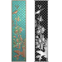 Hollow out under the screen of a hundred birds facing the phoenix computer carving relief drawing engraving drawing grayscale drawing design material