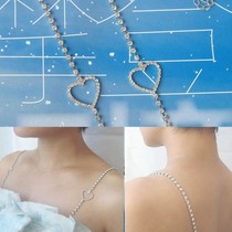 Star Li Xiaolu with the same South Korean metal water drill shoulder strap single-row loving bra crystal shoulder strap