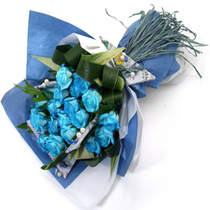  19 Blue Roses bouquet Shanghai Flower Shop Birthday Flowers Putuo Baoshan Hongkou Yangpu Flower Shop