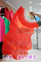 Seedlings cabaret 1 5 m long silk dance fan double face long fan transition fan dance props Kung Fu Fan Square performance fan