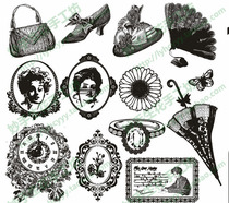 Three-dimensional flocking hot painting without picking bottom cloth Korean synchronous cloth hot painting 3 color 15 * 18CM TH007