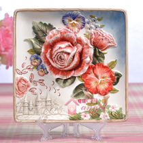 Fang Ya Jen Ou Windsor Ceramic Decorative Plate Pendered Home Gifts Wedding Gifts Pink Flowers