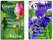 Ceeport Zero Limit PVC Material Cleaning Card ICE BLUE LOTUS Dragonfly Iris Blue Flower