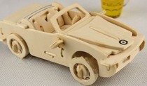 3D Wooden Solid Jigsaw Puzzle-BMW Child Puzzle Toy Diy Emulation Car Model Wooden Quad-linked Car Model
