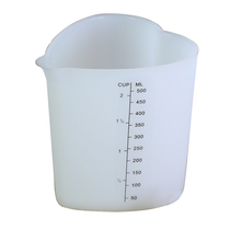 Food Grade FDA LFGB Heart Shape Silicone Measuring Cup 500ML Export Quality Factory Price
